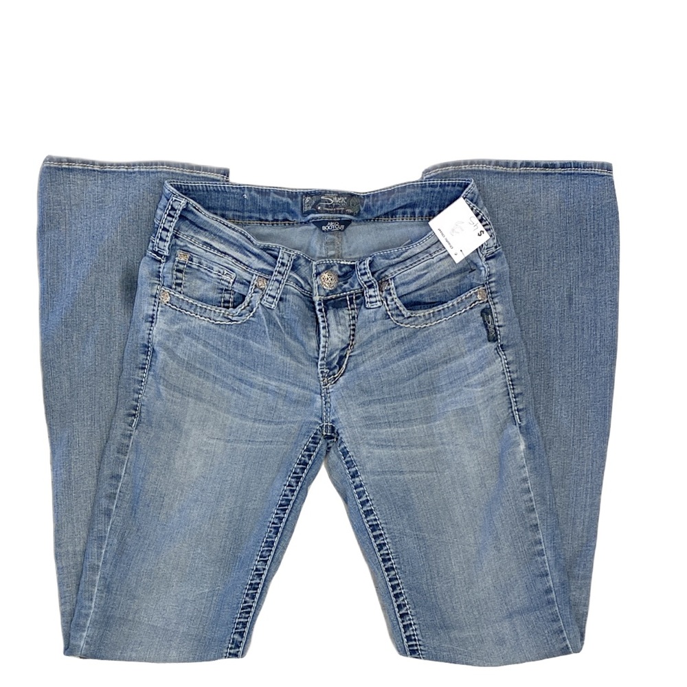 Y2K SILVER JEANS BOOTCUT JEANS